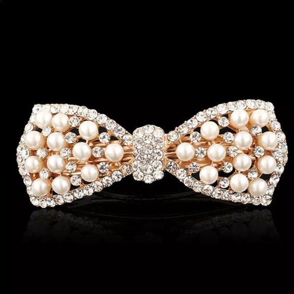 ⭐️SOLD⭐️ BOW CLIP GRIPS PEARL WEDDING - Picture 5 of 8